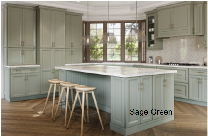 Sage Green Kitchen with Island